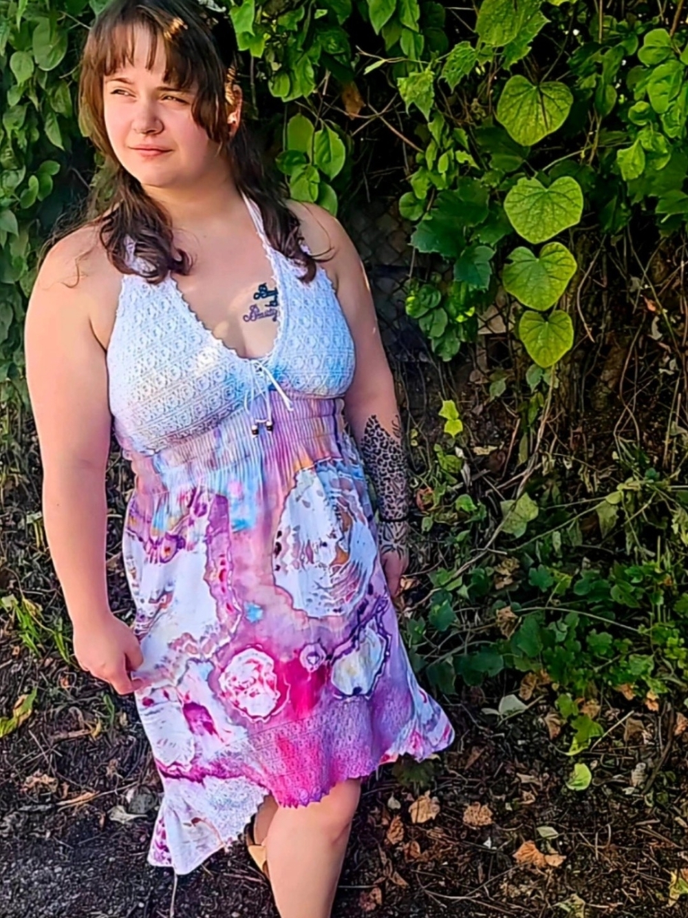 Geode Ice Dyed High Low Dress